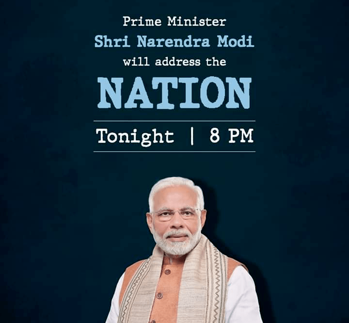 PM Modi will address the Nation today at 8:00Pm