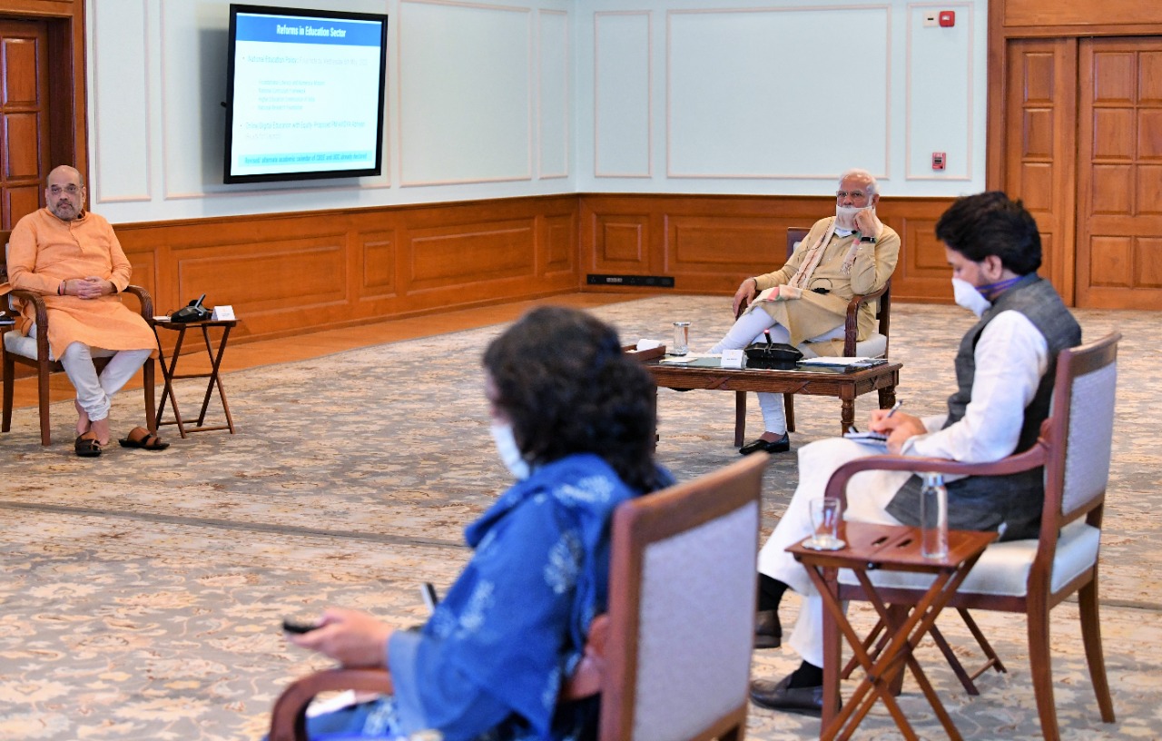 PM Modi holds a review meeting to discuss education sector