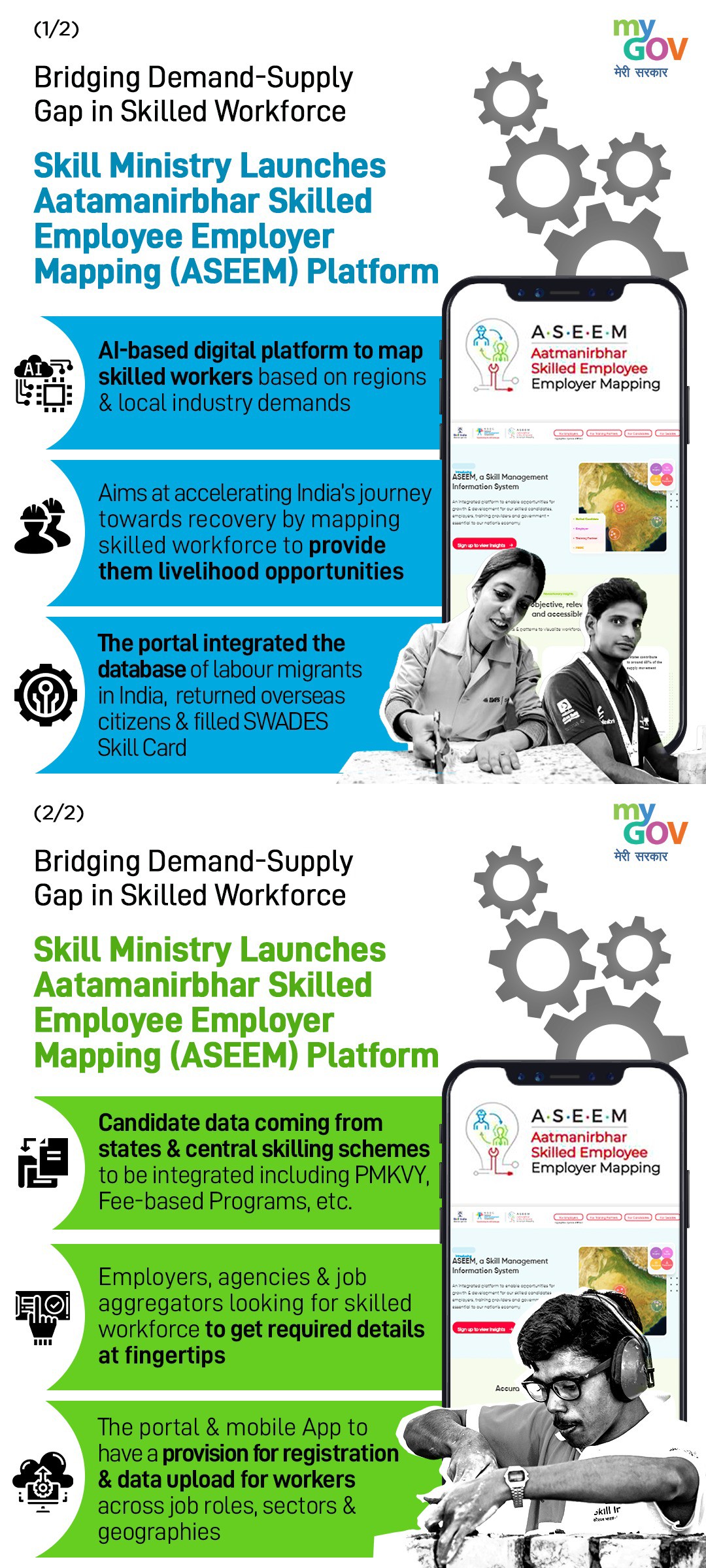 AI-based ASEEM digital platform to bridge demand-supply gap of skilled workforce across sectors. 